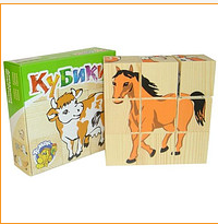 Кубики с сюжетной картинкой домашние животные