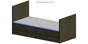 Кровать 2036*946*450-1000 мм ЛДСП (Венге)