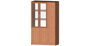 Шкаф для документов с полками, низ глухой, верх стекло 1200*450*1900 мм (НАИМ. НЕ СООТ. БАЗЕ ВГ!!!)