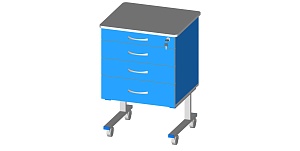 Тумба медицинская, мобильная, стоматологическая 510*440*800 мм
