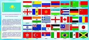 Стенд "Флага Республики Казахстан и других государств" 2000*900 мм