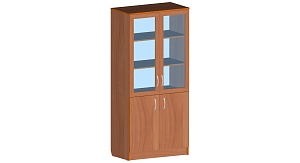 Шкаф комбинированный застекленный 1300*455*1990 мм ЛДСП (Вишня), Стекло