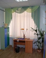 Занавески в  кабинет преподователей 3*3 м (Тюль,Ламбрикен) ,(в комплекте гардина с креплениями)