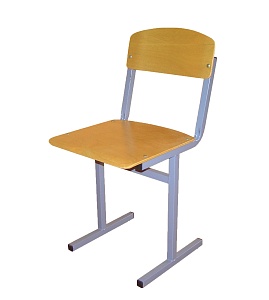 Стул ученический 380*380*420 мм м/к (Серый), Фанера (Лак)