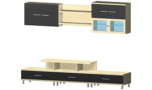 Гарнитура-горка низ 3000*550*650 мм, верх 3000*350*800 мм
