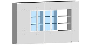Шкаф-перегородка для кабинета химии 4350*640*2700 мм