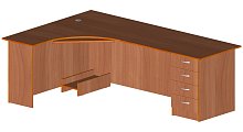 Стол руководителя с тумбой, компьютерной приставкой  2200*1500*750 мм