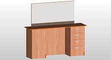 Стол гримировальный двухтумбовый с зеркалом 1200*400*800 мм